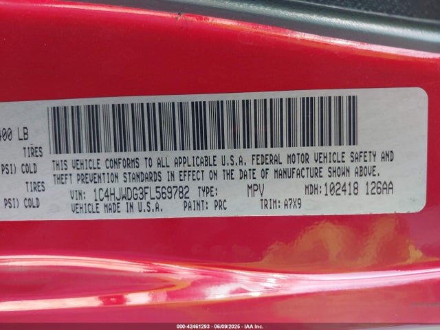 1C4HJWDG3FL569782 Jeep Wrangler
