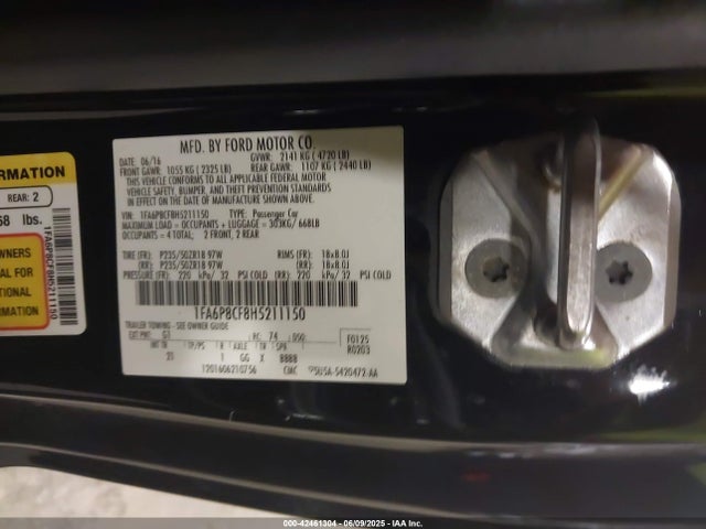 Ford 5.0l 4v premium fuel 2017 1FA6P8CF8H5211150 Image 9