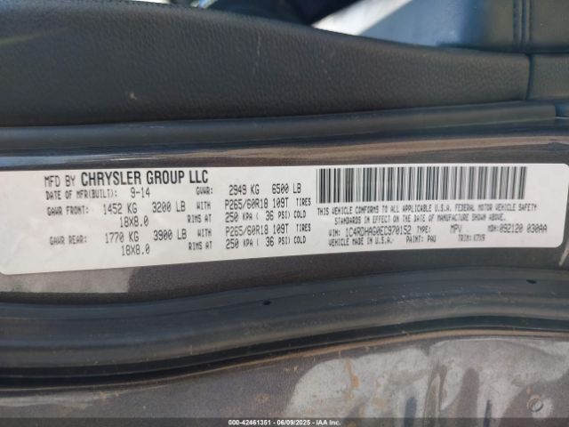 1C4RDHAG0EC970152 Dodge 2014