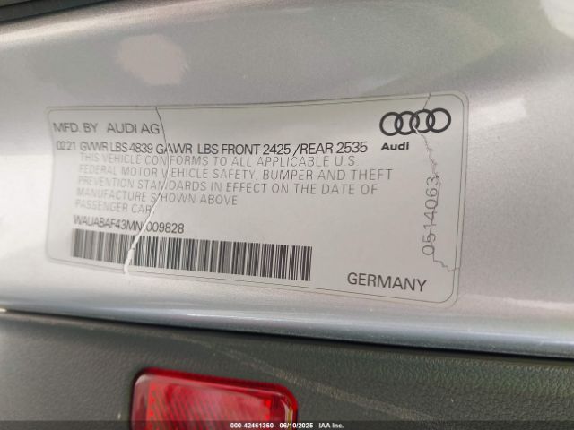 2021 AUDI A4 WAUABAF43MN009828 Photo 8