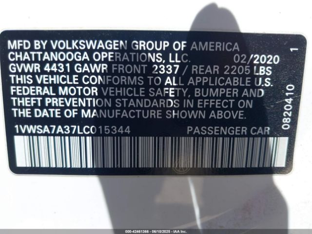2020 VOLKSWAGEN PASSAT 1VWSA7A37LC015344 Photo 8