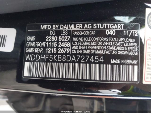 2013 MERCEDES-BENZ E 350 WDDHF5KB8DA727454 Photo 8