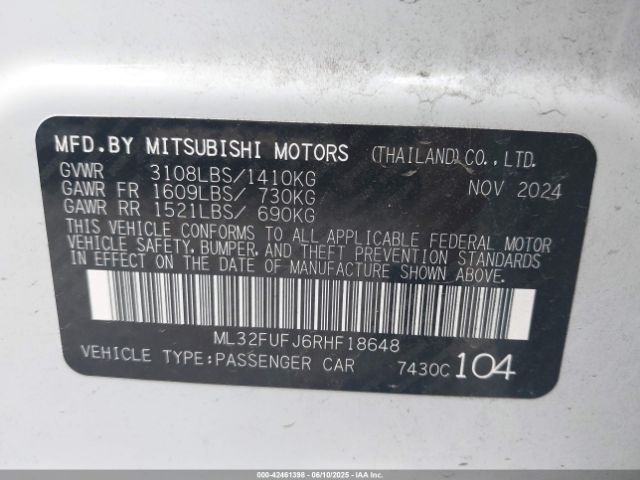 ML32FUFJ6RHF18648 Mitsubishi mivec