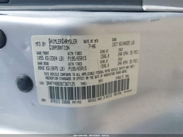 2006 CHRYSLER PT CRUISER 3A4FY48B36T367125 Photo 8