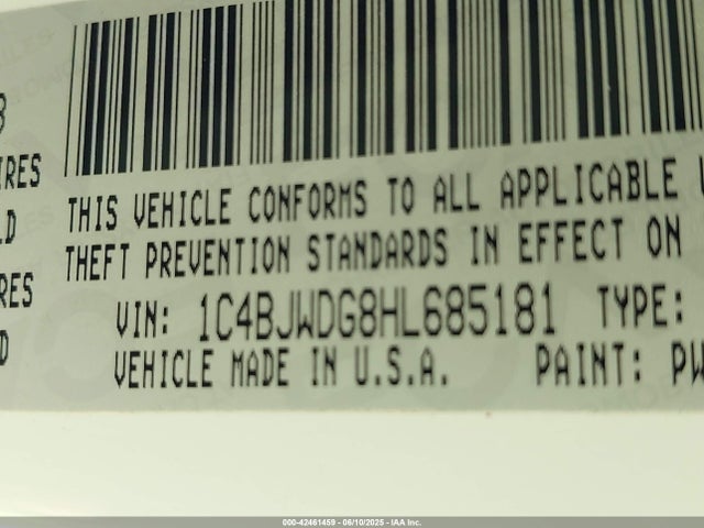 1C4BJWDG8HL685181 Jeep 2017