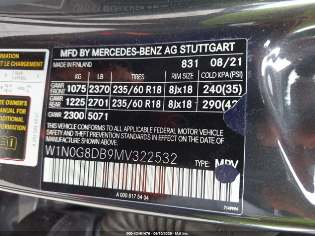 2021 MERCEDES-BENZ GLC 300 W1N0G8DB9MV322532 Photo 8