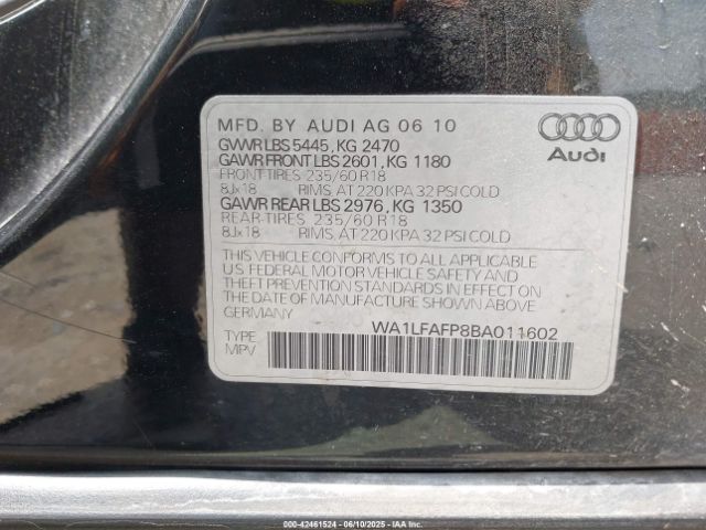 2011 AUDI Q5 WA1LFAFP8BA011602 Photo 8