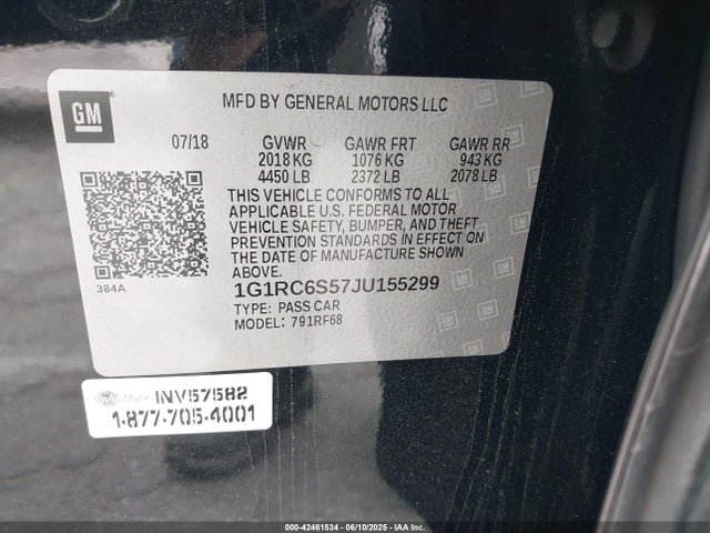 1G1RC6S57JU155299 Chevrolet l3a - direct injection, variable valve timing, hybrid, gen 1