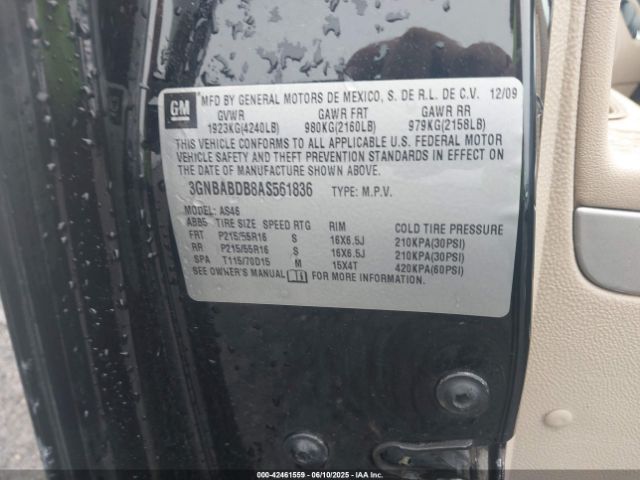 2010 CHEVROLET HHR 3GNBABDB8AS561836 Photo 8