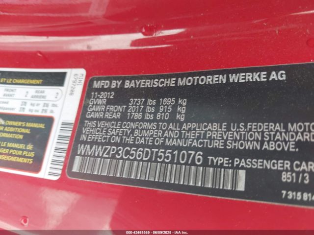 2013 MINI CONVERTIBLE WMWZP3C56DT551076 Photo 8