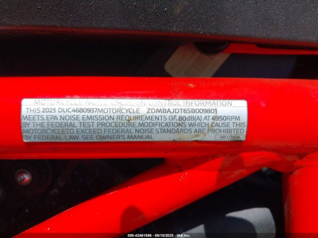 2025 DUCATI HYPERMOTARD ZDMBAJDT6SB009801 Photo 9