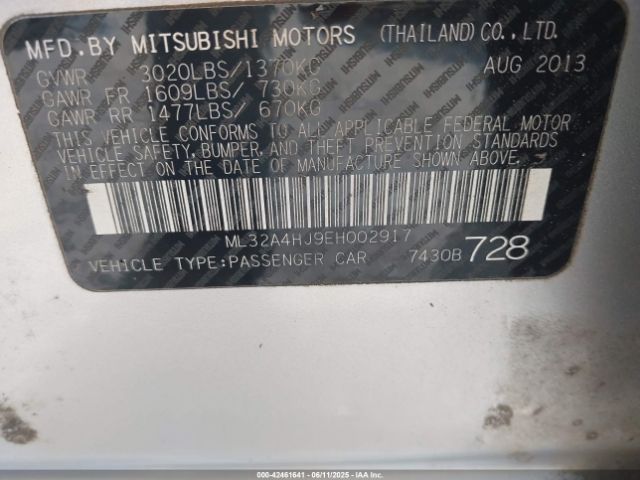 2014 MITSUBISHI MIRAGE ML32A4HJ9EH002917 Photo 8