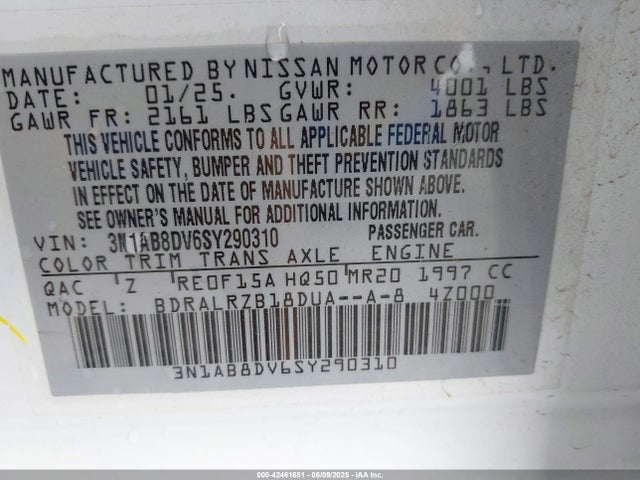 3N1AB8DV6SY290310 Nissan SENTRA SR