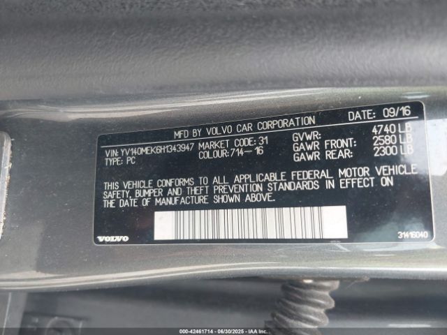 2017 VOLVO V60 YV140MEK6H1343947 Photo 8