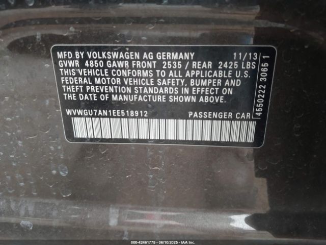 WVWGU7AN1EE518912 Volkswagen 2014