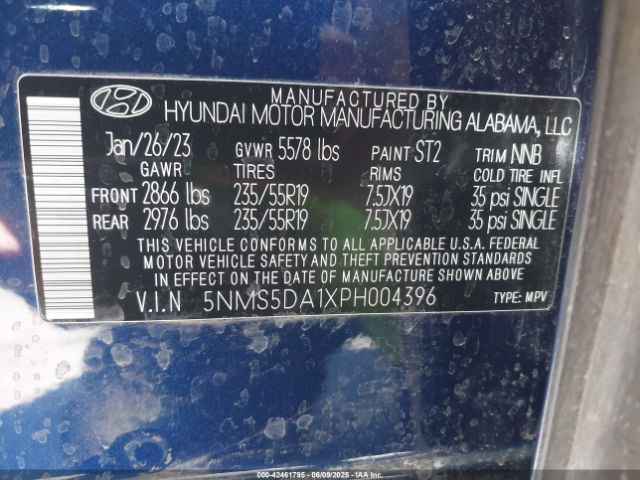 2023 HYUNDAI SANTA FE HYBRID 5NMS5DA1XPH004396 Photo 8
