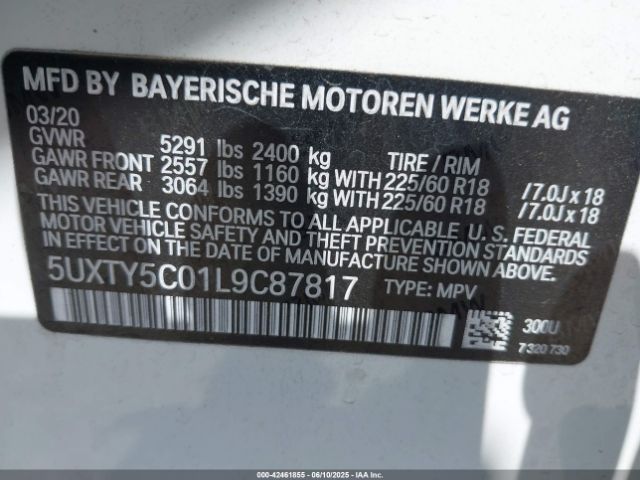 2020 BMW X3 5UXTY5C01L9C87817 Photo 8