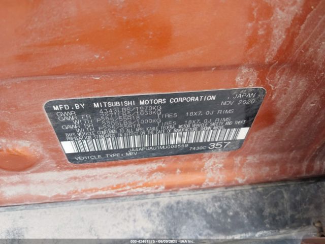 2021 MITSUBISHI OUTLANDER SPORT JA4APUAU1MU008559 Photo 8