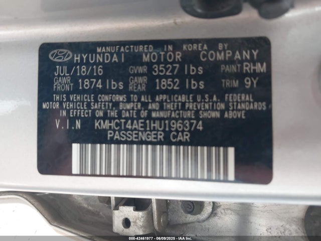 KMHCT4AE1HU196374 Hyundai 2017