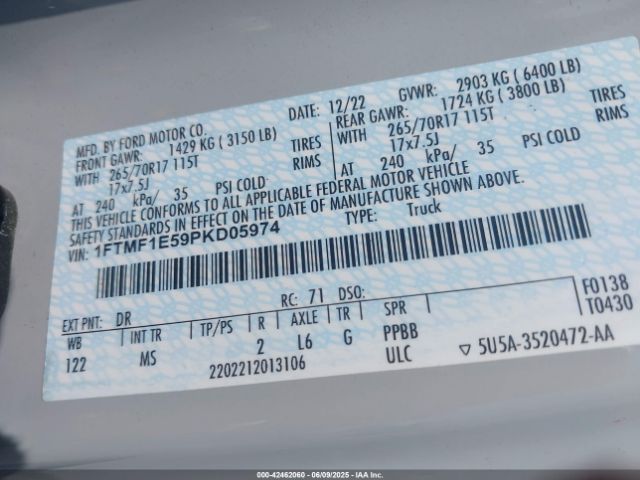 1FTMF1E59PKD05974 Ford F-150 Xlt