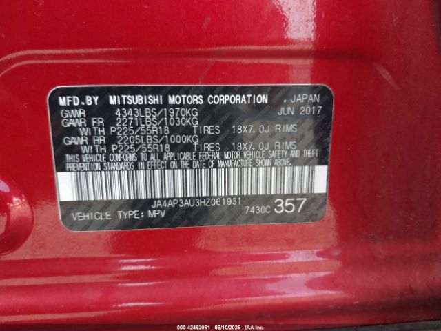 2017 MITSUBISHI OUTLANDER SPORT JA4AP3AU3HZ061931 Photo 8