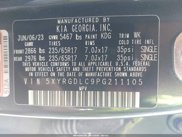 KIA gdi theta-iii 2023 5XYRGDLC9PG211105 Image 9