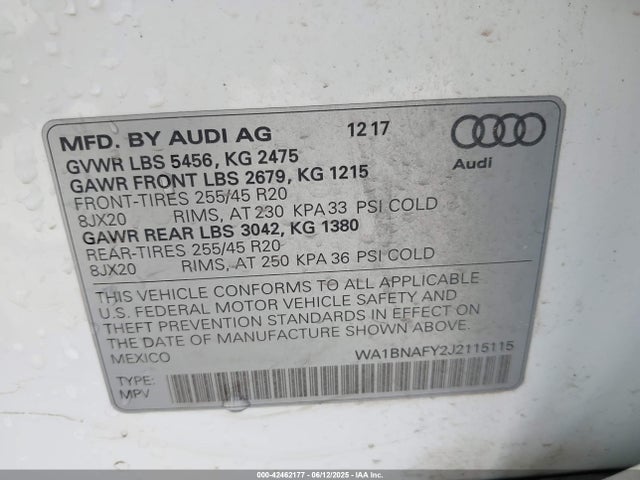 2018 AUDI Q5 WA1BNAFY2J2115115 Photo 8