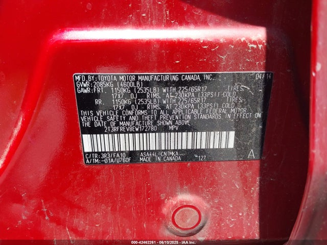 Toyota 2ar-fe 2014 2T3RFREV8EW172780 Image 9