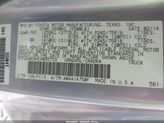 5TFUU4ENXEX095733 Toyota Tacoma Base V6