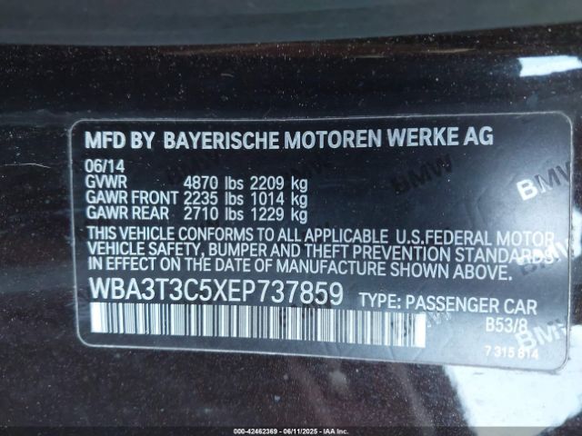 WBA3T3C5XEP737859 BMW 435i