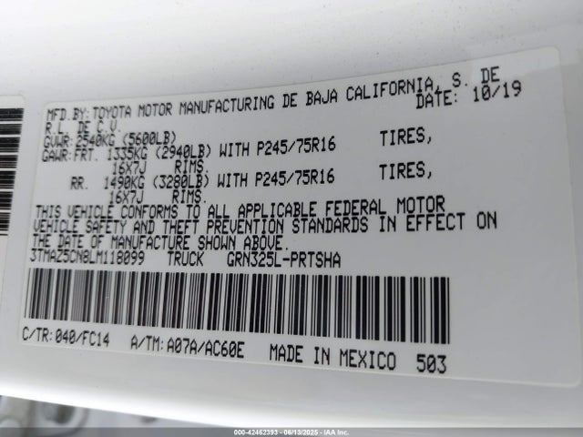 3TMAZ5CN8LM118099 Toyota 2gr-fks