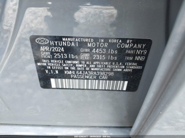 KMHL64JA3RA398298 Hyundai SONATA SEL