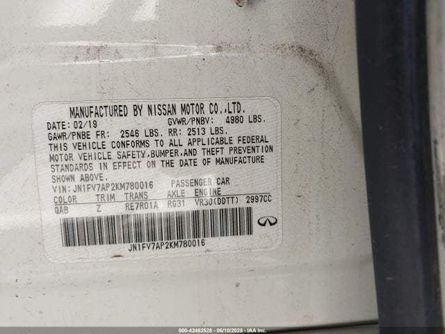 Infiniti Q50 2019 JN1FV7AP2KM780016 Image 9