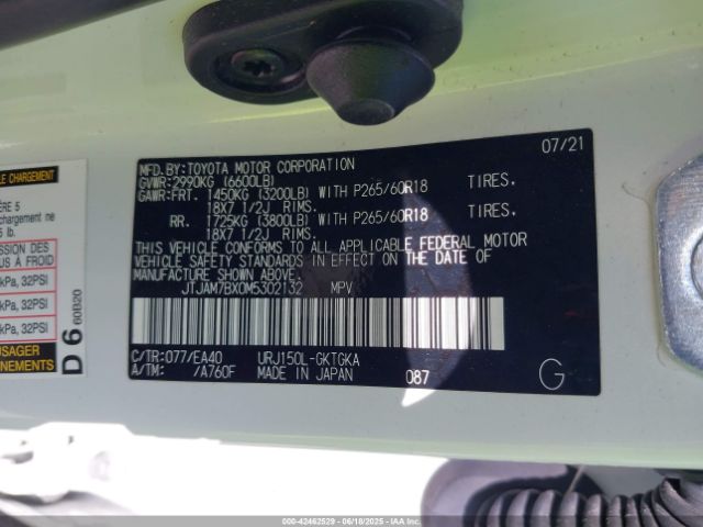 2021 LEXUS GX 460 JTJAM7BX0M5302132 Photo 8