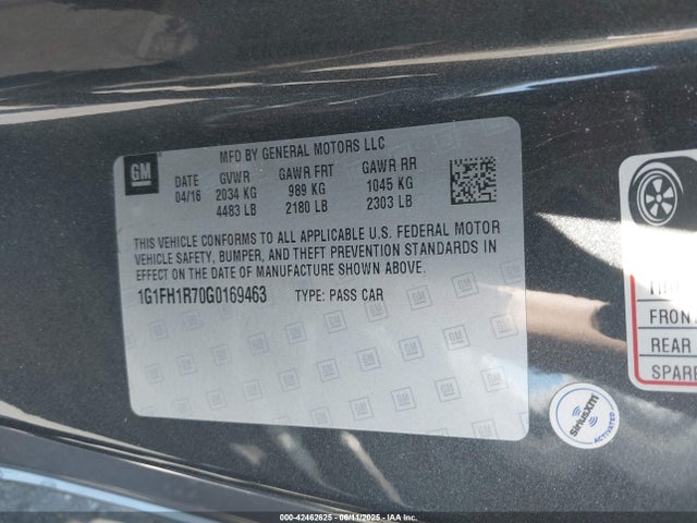 1G1FH1R70G0169463 Chevrolet lt1 - di, afm, vvt, ho, alum, gmna