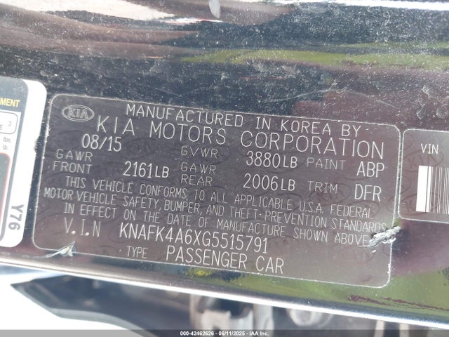KNAFK4A6XG5515791 KIA mpi nu