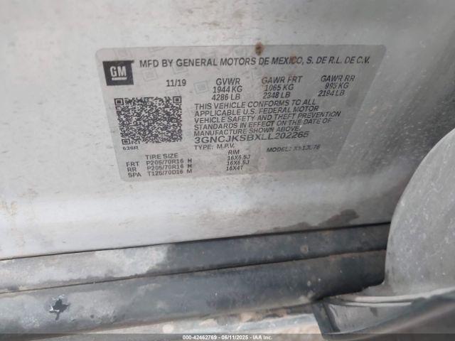 3GNCJKSBXLL202265 Chevrolet luv - mfi, variable valve timing, e85 max, alum
