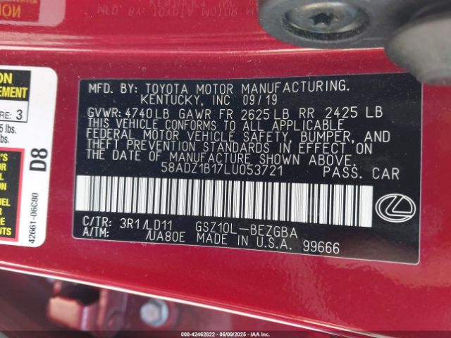 58ADZ1B17LU053721 Lexus 2gr-fks
