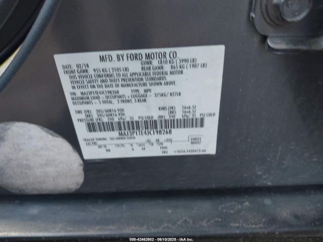 2018 FORD ECOSPORT MAJ3P1TE4JC198268 Photo 8