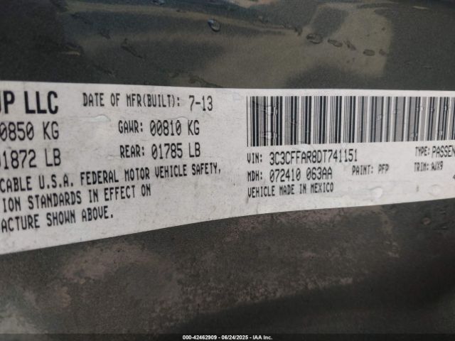 2013 FIAT 500 3C3CFFAR8DT741151 Photo 8