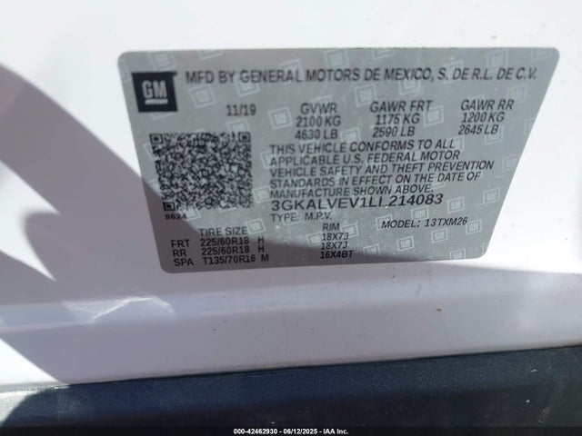 3GKALVEV1LL214083 GMC lyx