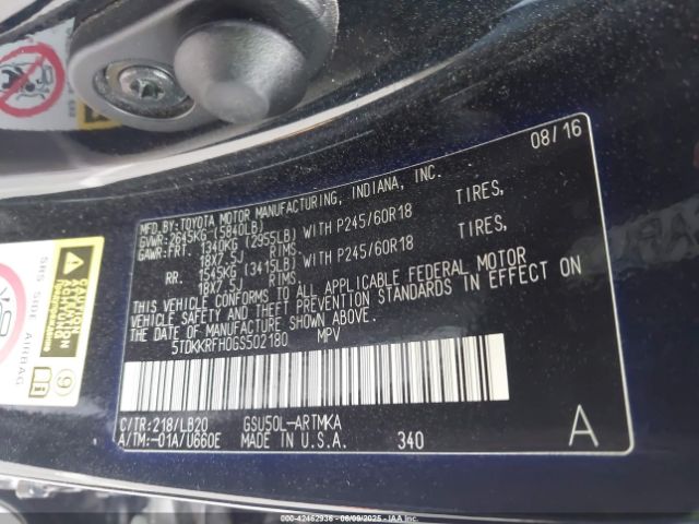 5TDKKRFH0GS502180 Toyota 2gr-fe