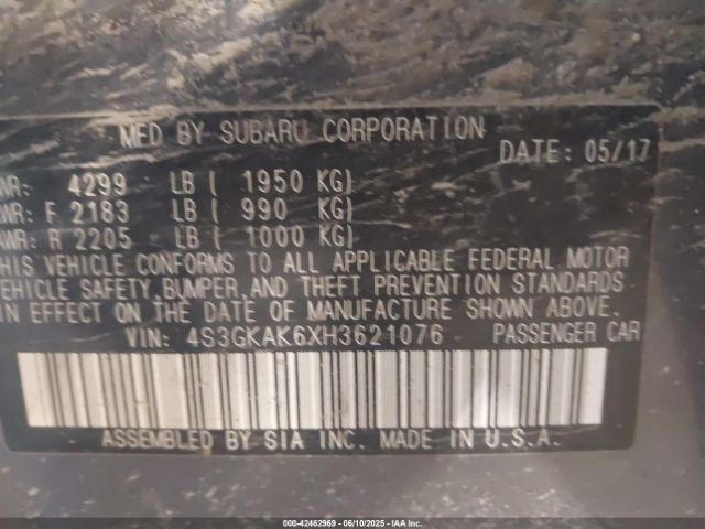 2017 SUBARU IMPREZA 4S3GKAK6XH3621076 Photo 8