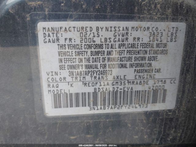 2015 NISSAN SENTRA 3N1AB7AP2FY246973 Photo 8