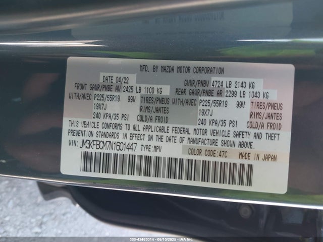 JM3KFBCM7N1601447 Mazda py cylinder deactiviation