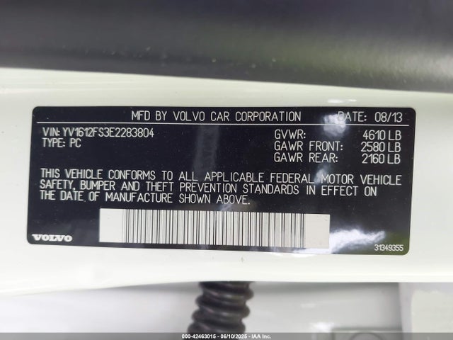 Volvo b5254t12 2014 YV1612FS3E2283804 Image 9