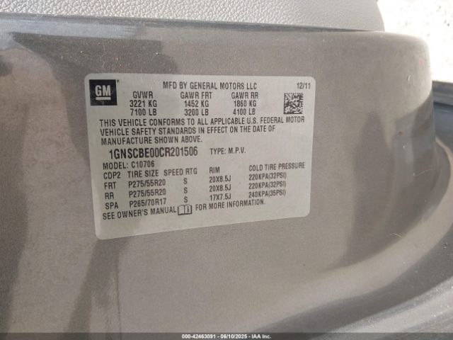2012 CHEVROLET TAHOE 1GNSCBE00CR201506 Photo 8