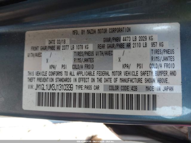 2018 MAZDA MAZDA6 JM1GL1UM3J1310339 Photo 8