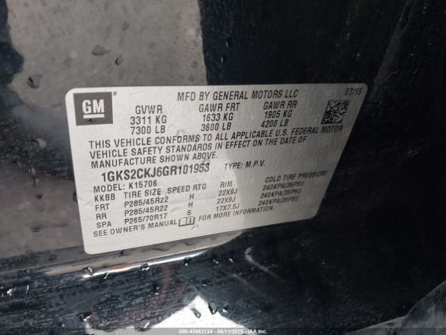 1GKS2CKJ6GR101953 GMC l86 - sidi, vvt, afm, e85 max, alum