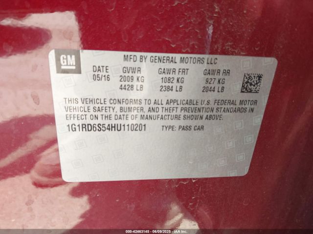 1G1RD6S54HU110201 Chevrolet l3a - di: direct injectio, vvt: variable valve timing, hybrid, gen 1